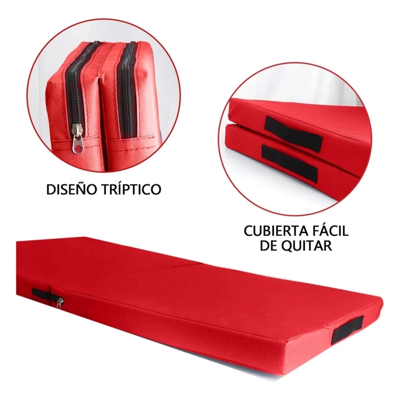 COLCHONETA DEPORTIVA PILATE YOGA 100X50X5 CM ROJO - 3