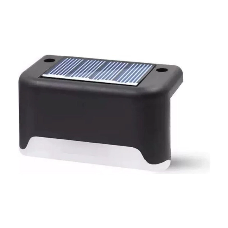 PACK 4 LUCES SOLARES LED PATIO JARDIN PARED MURO 10 WATT NEGRO - 2