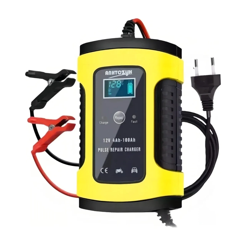 CARGADOR BATERIA AUTOMOVIL MOTO 60 WATT CARGA INTELIGENTE 12 V AMARILLO - 1