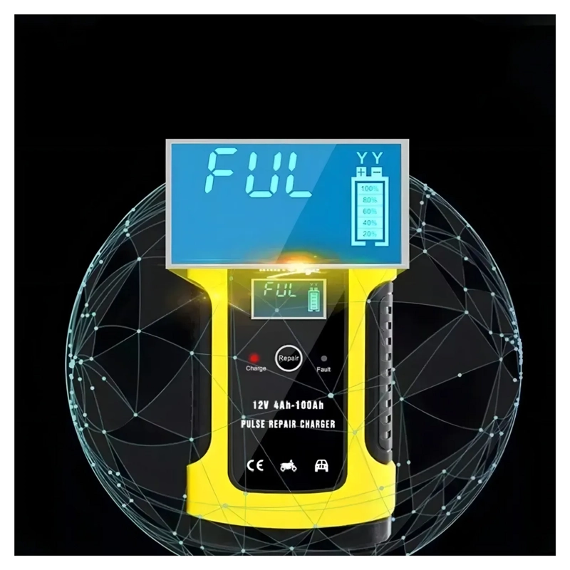 CARGADOR BATERIA AUTOMOVIL MOTO 60 WATT CARGA INTELIGENTE 12 V AMARILLO - 5
