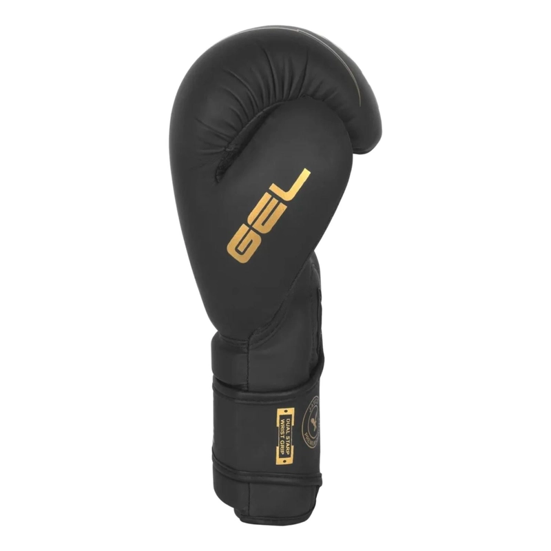 GUANTES ARTES MARCIALES BOXEO 16 ONZAS NEGRO DORADO - 3