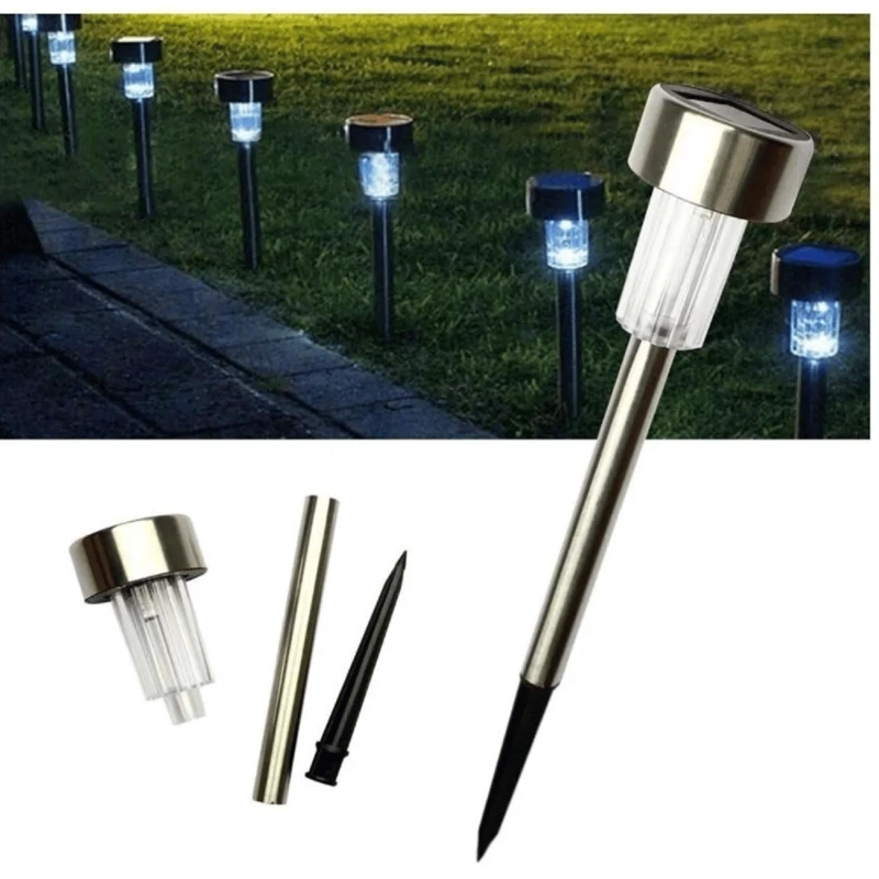 SET 4 FAROLES LED SOLAR JARDIN ESTACA 5,5X5,5X36,5 CM RGB - 5