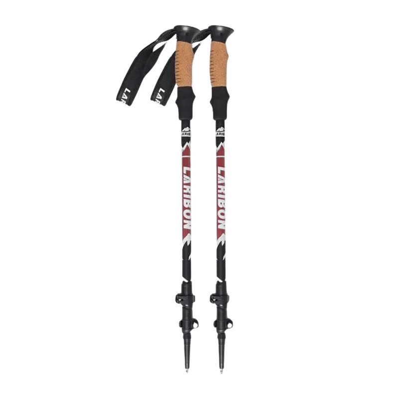 PACK 2 BASTONES TREKKING SENDERISMO ALUMINIO PLEGABLE ROJO - 3
