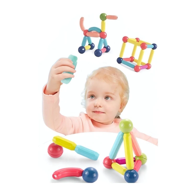 JUEGO DIDACTICO 25 PIEZAS INFANTIL NIÑO BLOQUES MAGNE TICOS - 3