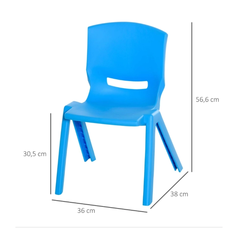 MINI SILLA PLASTICA INFANTIL NIÑO AZUL - 2