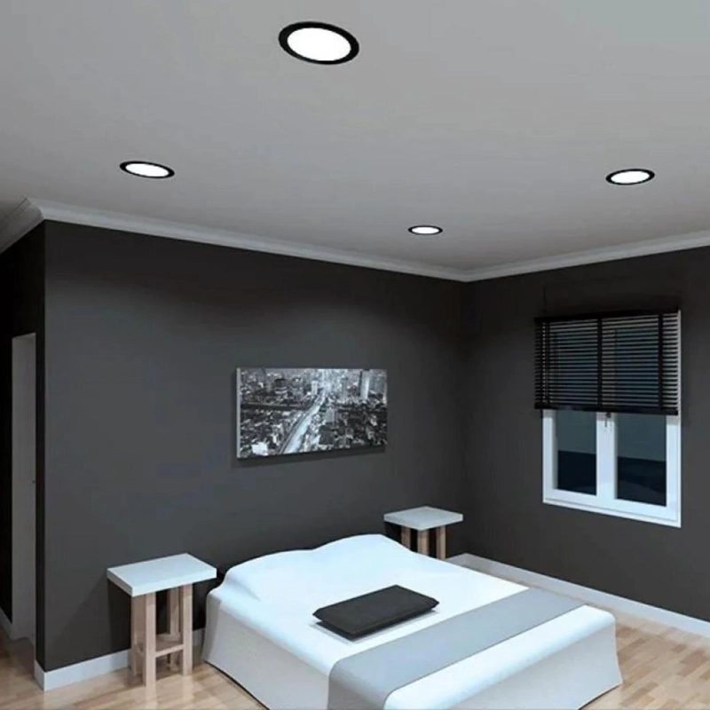 PACK 10 FOCOS PANEL LED PLAFON REDONDO LUZ FRIA 12 WATT - 3