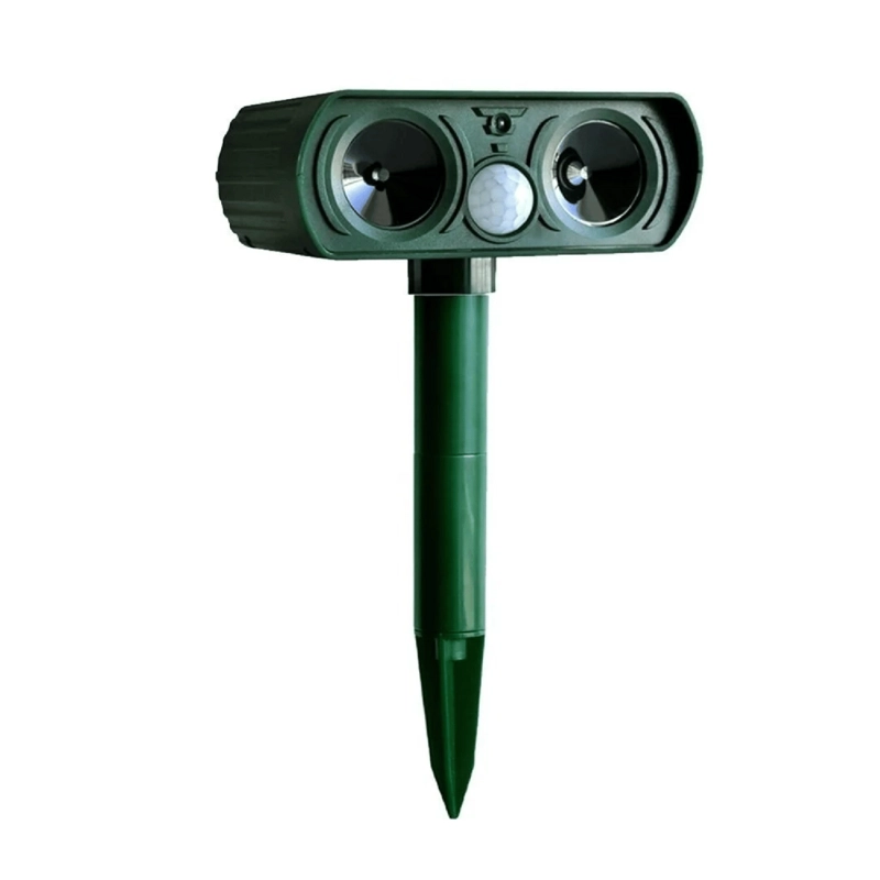 AHUYENTADOR ULTRASONICO SOLAR ANIMALES JARDIN VERDE OSCURO - 1