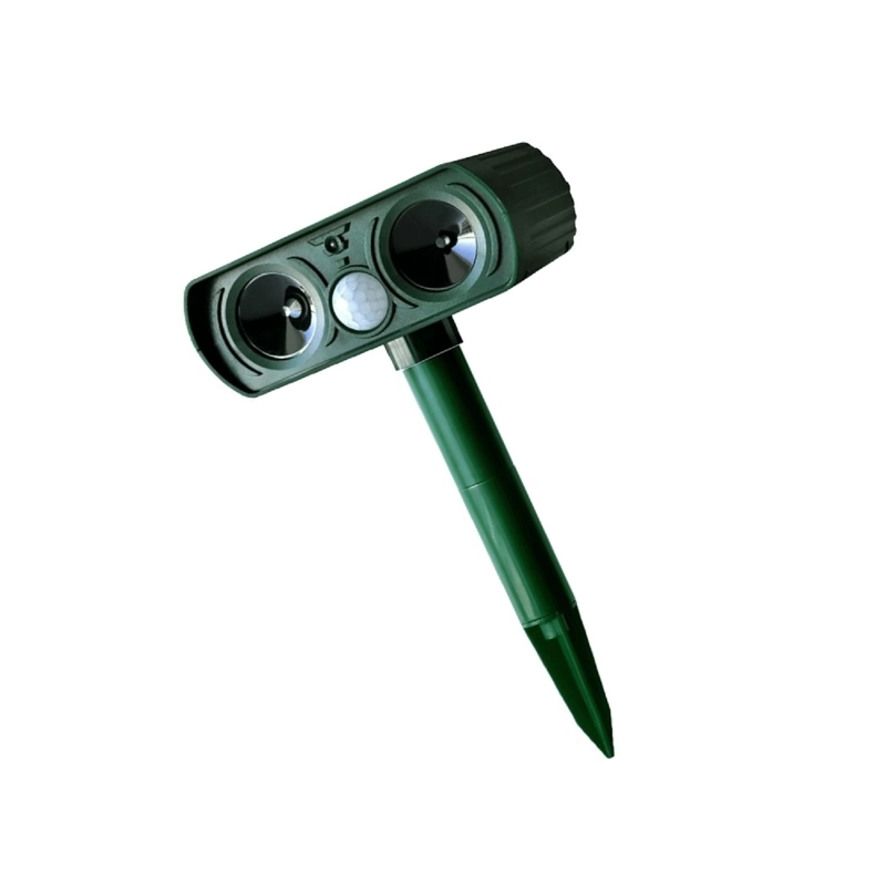 AHUYENTADOR ULTRASONICO SOLAR ANIMALES JARDIN VERDE OSCURO - 2