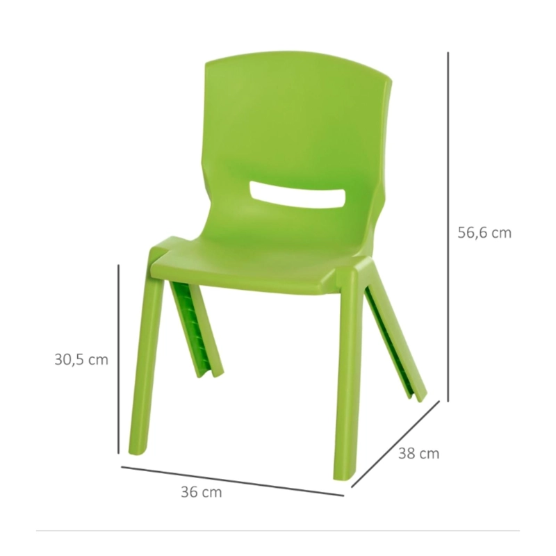 MINI SILLA PLASTICA INFANTIL NIÑO VERDE - 2