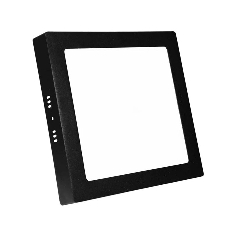 PANEL LED FOCO PLAFON CUADRADO SOBREPUESTO 24 WATT 220 V NEGRO BLANCO FRIO - 1