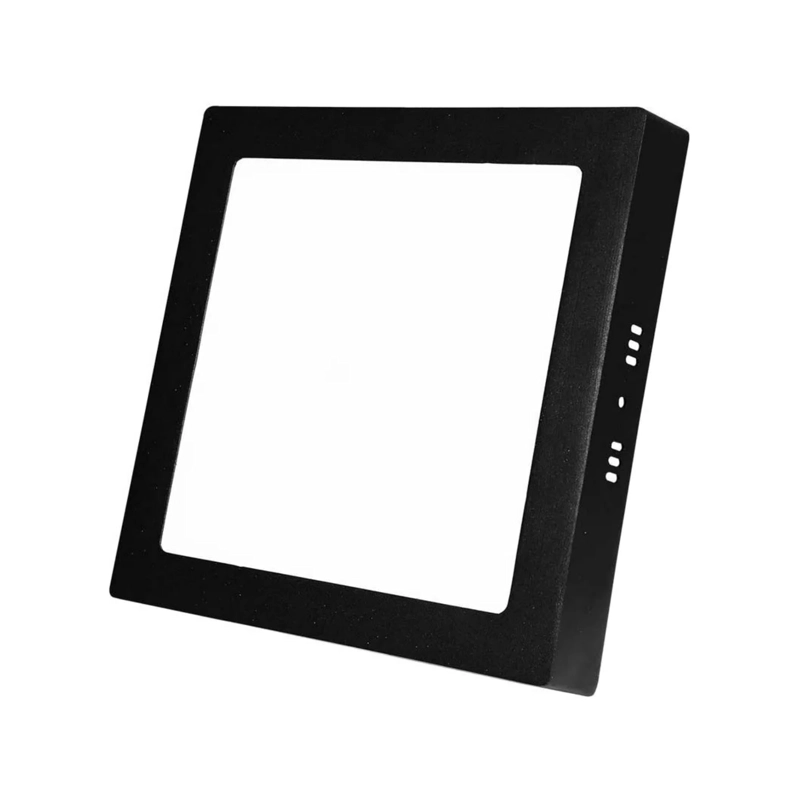 PANEL LED FOCO PLAFON CUADRADO SOBREPUESTO 24 WATT 220 V NEGRO BLANCO FRIO - 2