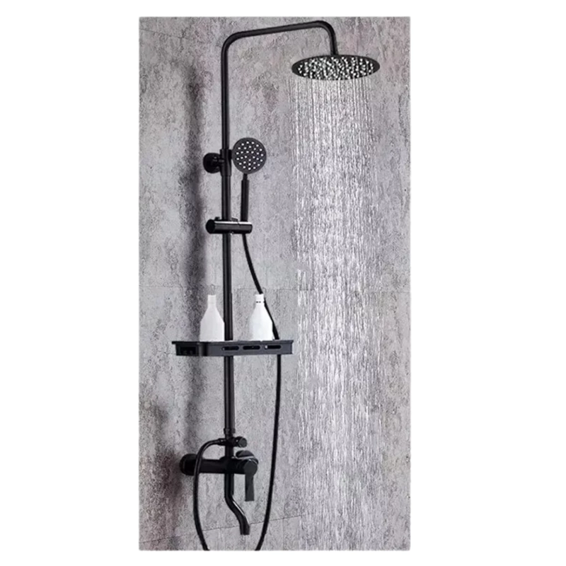 DUCHA COLUMNA LLAVE MONOMANDO MODERNA ACERO NEGRO - 4