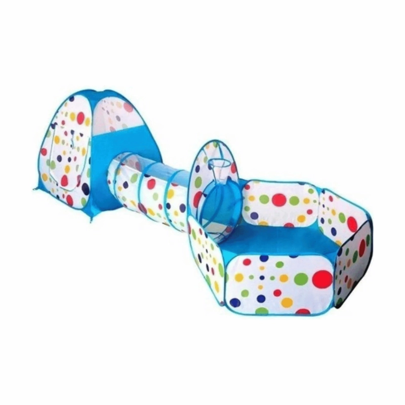 CARPA PISCINA PELOTAS TUNEL CASTILLO NIÑOS PLEGABLE AZUL - 1