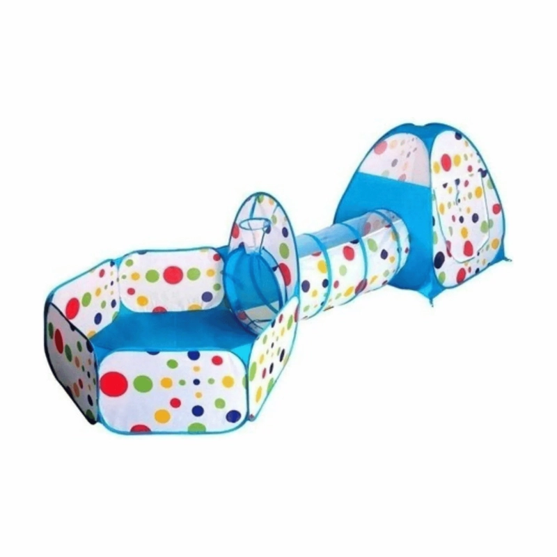CARPA PISCINA PELOTAS TUNEL CASTILLO NIÑOS PLEGABLE AZUL - 2