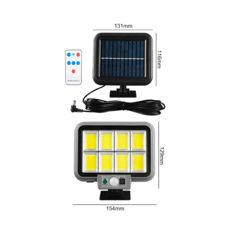 FOCO PANEL SOLAR LED 8 PLACAS SENSOR MOVIMIENTO 5 WATT WATT GRIS - 2