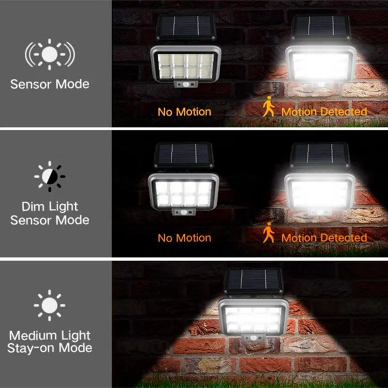FOCO PANEL SOLAR LED 8 PLACAS SENSOR MOVIMIENTO 5 WATT WATT GRIS - 5