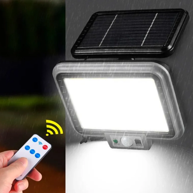 FOCO PANEL SOLAR LED 8 PLACAS SENSOR MOVIMIENTO 5 WATT WATT GRIS - 6