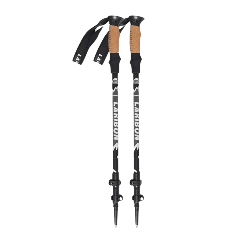 PACK 2 BASTONES TREKKING SENDERISMO ALUMINIO PLEGABLE GRIS OSCURO - 1