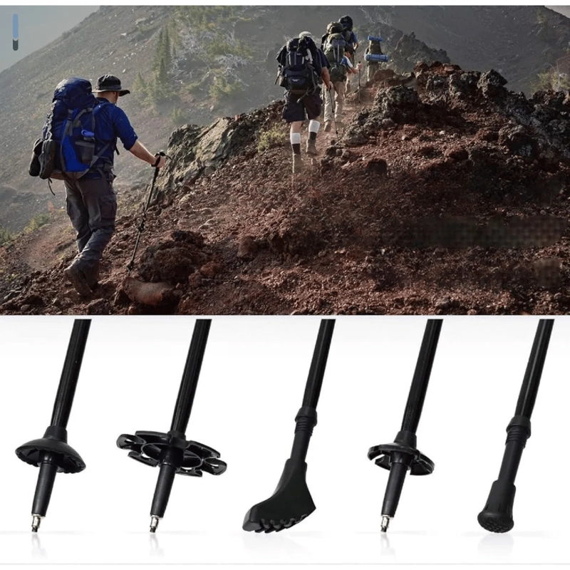 PACK 2 BASTONES TREKKING SENDERISMO ALUMINIO PLEGABLE GRIS OSCURO - 4