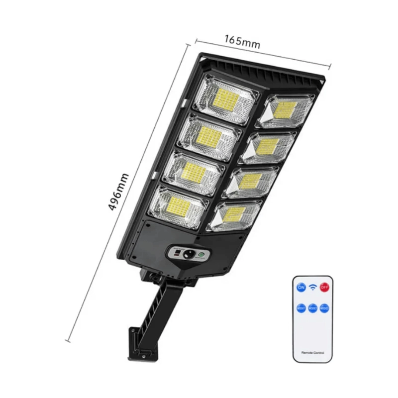 FOCO SOLAR LED 8 PLACAS SENSOR MOVIMIENTO 200 WATT NEGRO - 3