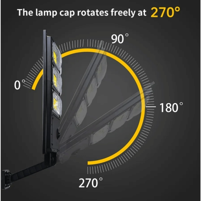 FOCO SOLAR LED 8 PLACAS SENSOR MOVIMIENTO 200 WATT NEGRO - 5