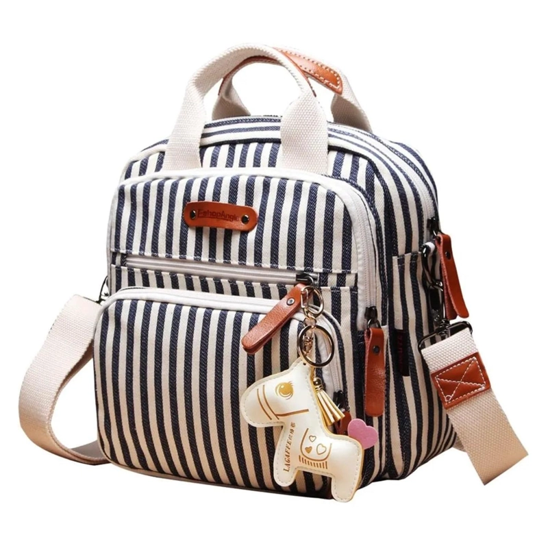 BOLSO MOCHILA MATERNAL BEBE  PLEGABLE MULTIFUNCIONAL AZUL - 1