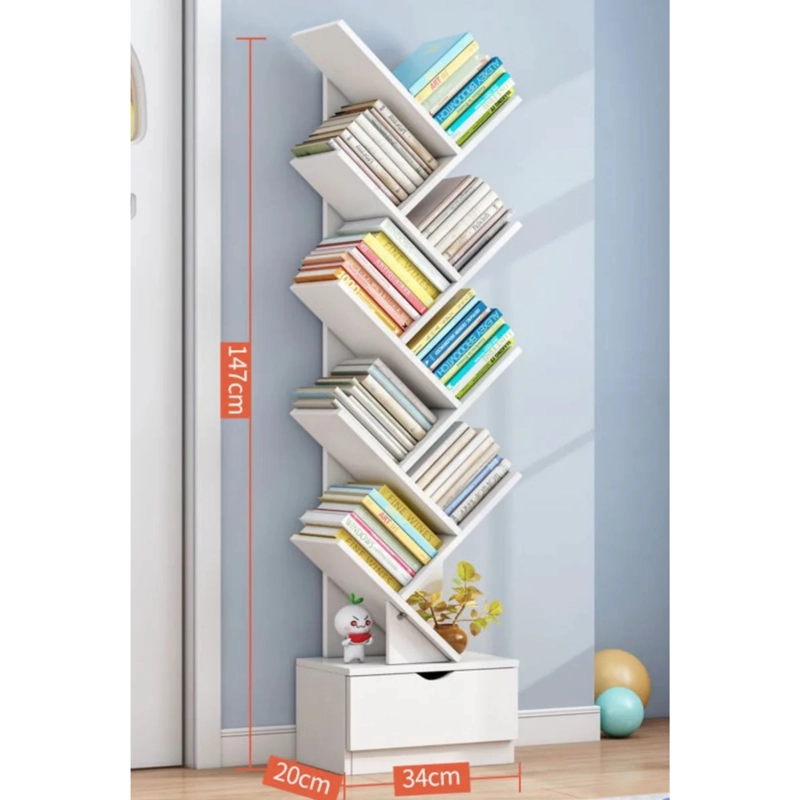 LIBRERO ARBOL ORGANIZADOR REPISA BLANCO 147X20X34 CM - 2