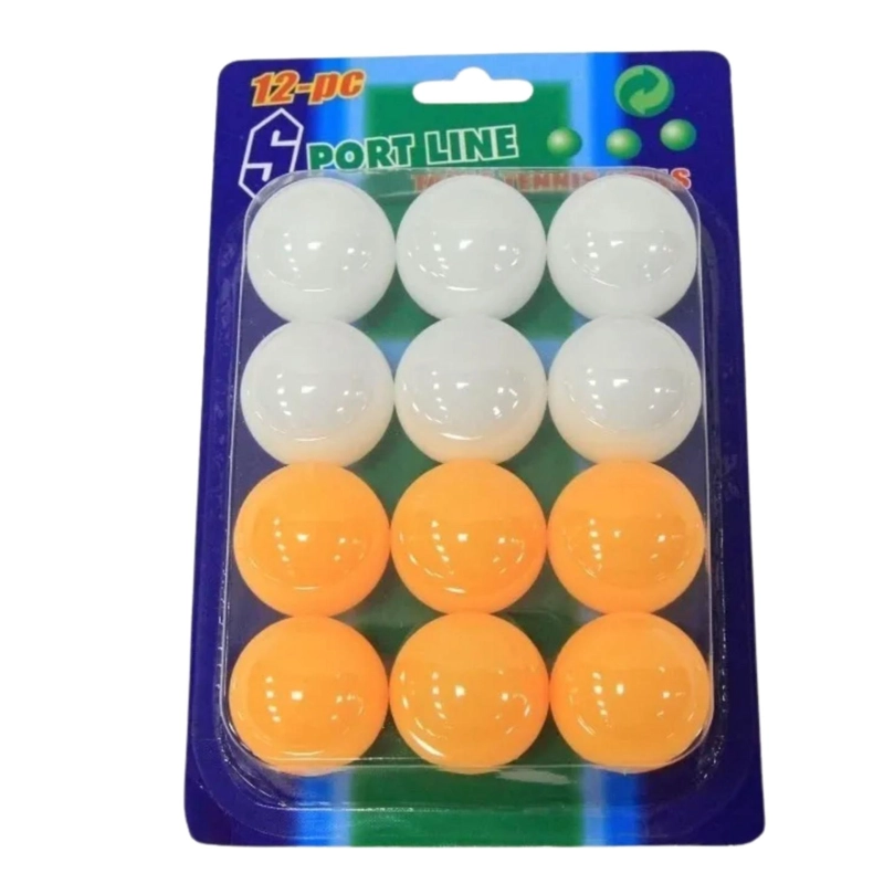 PACK 12 PELOTAS PING-PONG BLANCAS NARANJAS - 1