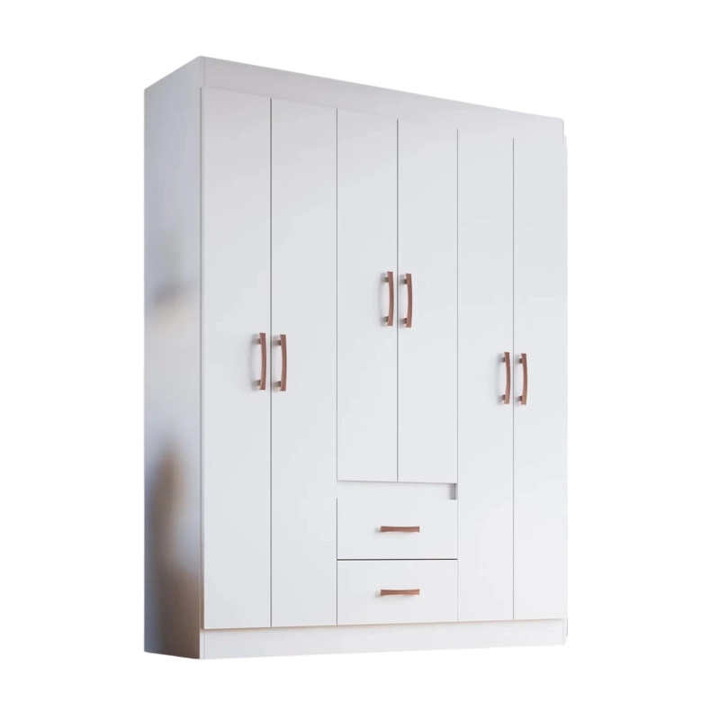 CLOSET RIVEIRA 6 PUERTAS 2 CAJONES 38X137X175 CM BLANCO - 1