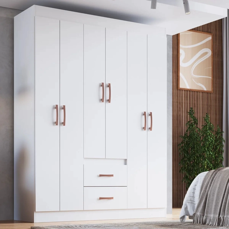 CLOSET RIVEIRA 6 PUERTAS 2 CAJONES 38X137X175 CM BLANCO - 5