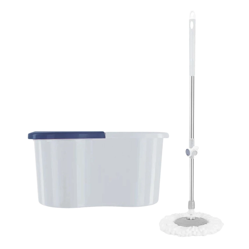 MOPA GIRATORIA 360º BLANCO TRAPEADOR CANASTO ACERO INOXIDABLE - 1