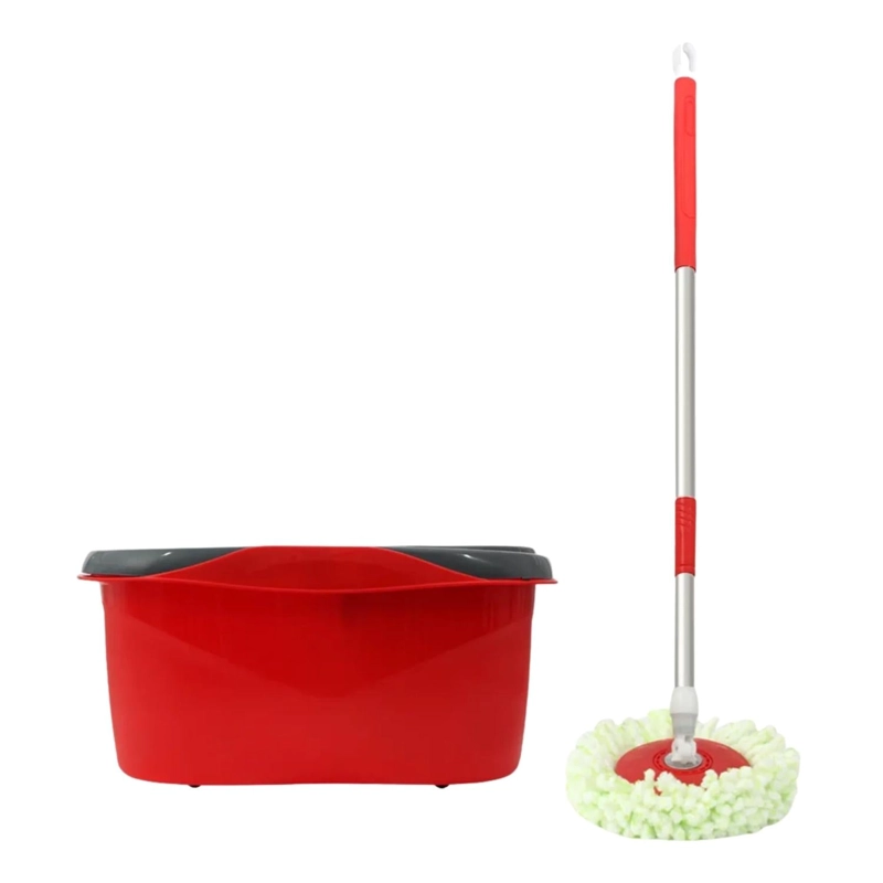 MOPA TRAPEADOR HOGAR TAMBOR METALICO GIRATORIA 360 ROJO - 1