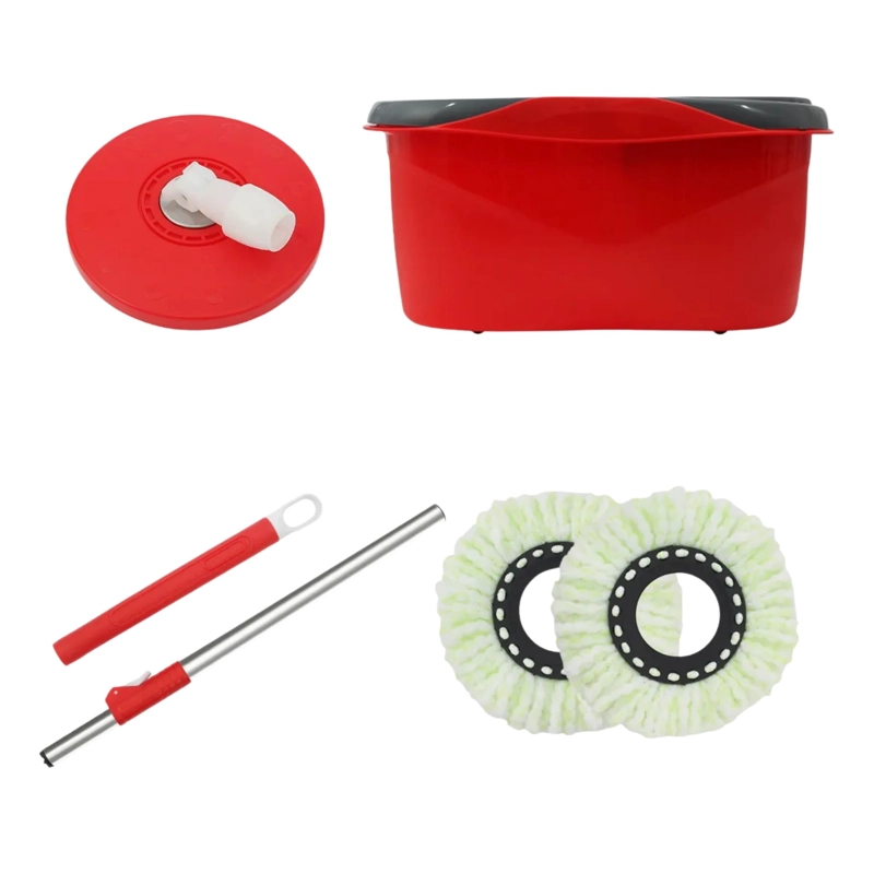 MOPA TRAPEADOR HOGAR TAMBOR METALICO GIRATORIA 360 ROJO - 3
