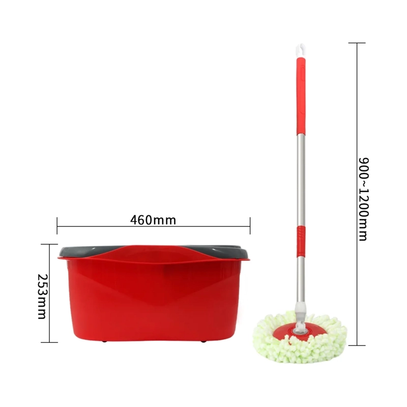 MOPA TRAPEADOR HOGAR TAMBOR METALICO GIRATORIA 360 ROJO - 4