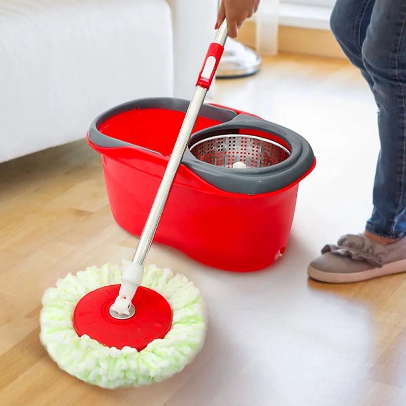MOPA TRAPEADOR HOGAR TAMBOR METALICO GIRATORIA 360 ROJO - 5