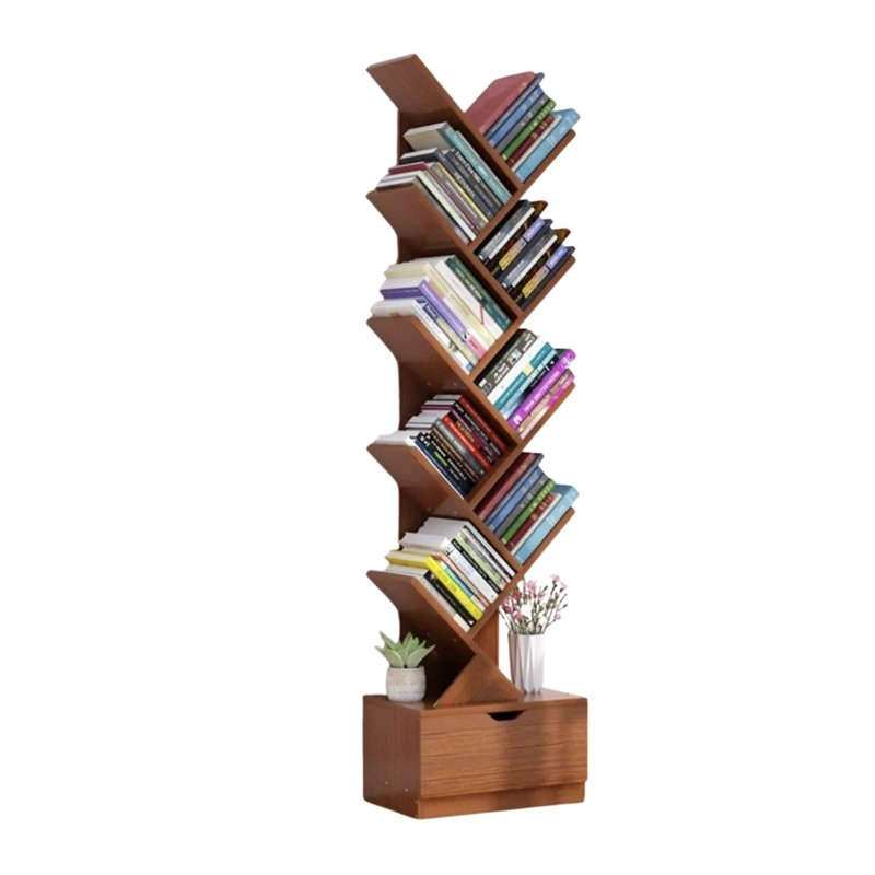 LIBRERO ARBOL ORGANIZADOR REPISA MARRON OSCURO 147X20X34 CM - 1