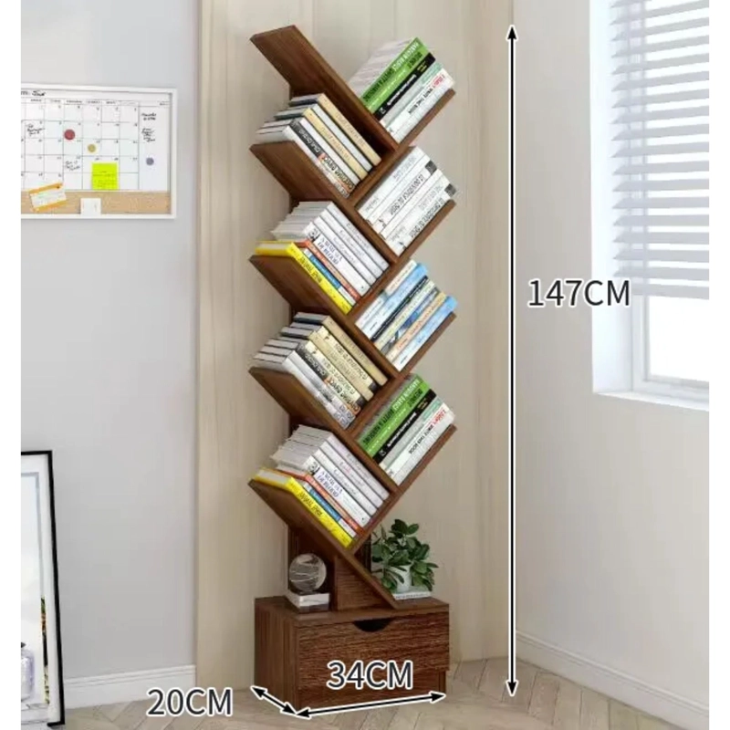 LIBRERO ARBOL ORGANIZADOR REPISA MARRON OSCURO 147X20X34 CM - 2
