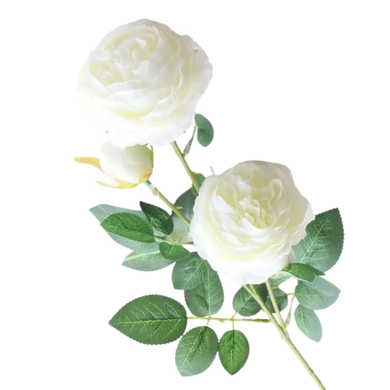 VARA 2 FLORES ROSAS ARTIFICIALES BLANCO - 1