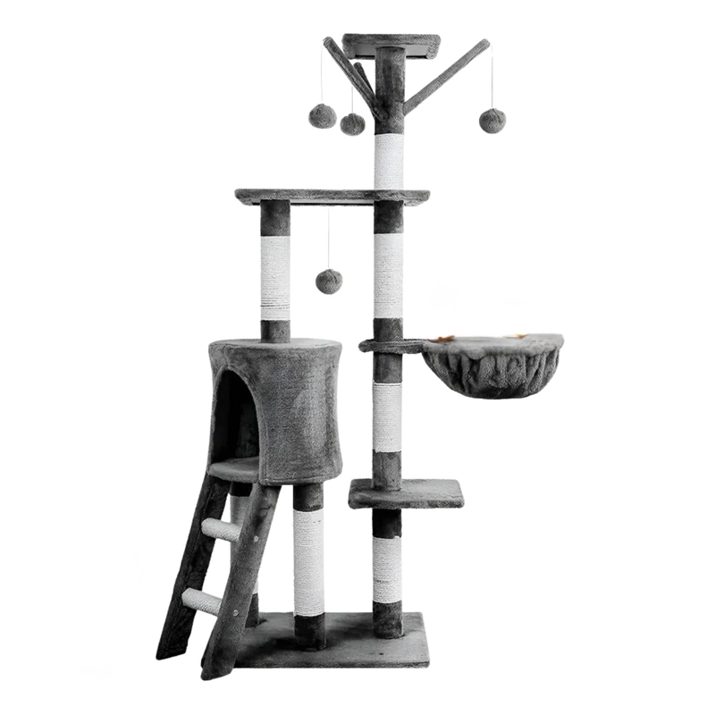 RASCADOR CAMA TORRE MASCOTA GATO 45X1.48X1 MTS GRIS OSCURO - 1