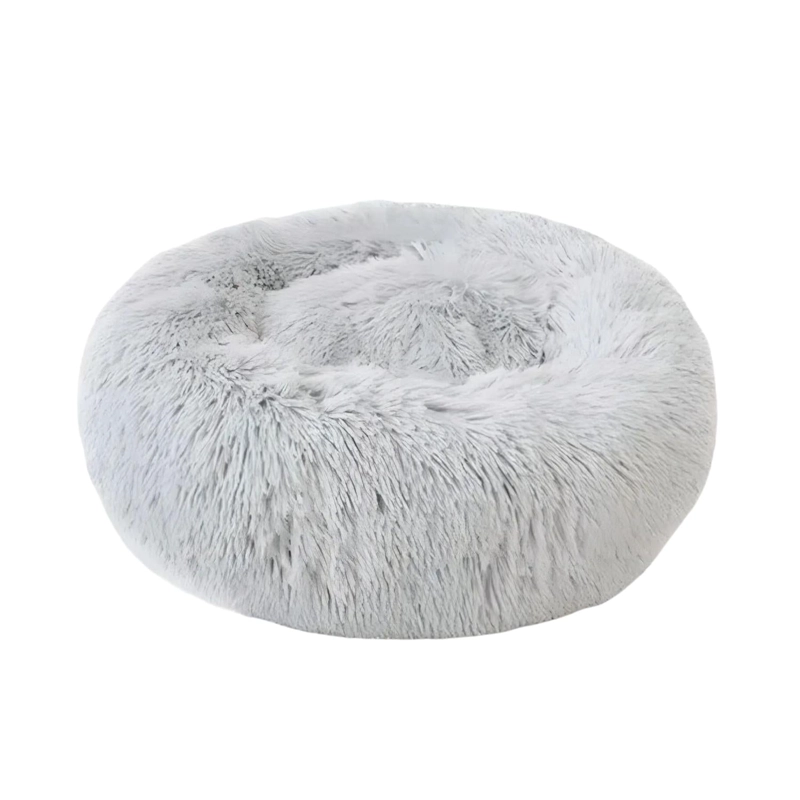 CAMA PELUDA MASCOTA ULTRASUAVE GATO PERRO 70X70 CM GRIS - 1