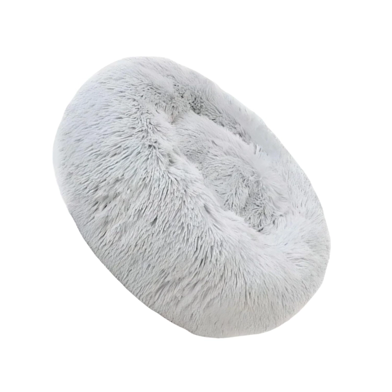 CAMA PELUDA MASCOTA ULTRASUAVE GATO PERRO 70X70 CM GRIS - 2