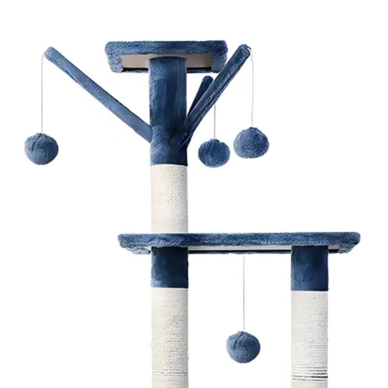 RASCADOR CAMA TORRE MASCOTA GATO 45X1.48X1 MTS AZUL - 2