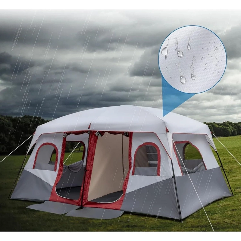 CARPA 10 PERSONAS CANADIENSE TOLDO VENTANA 1.8X3X3 MTS ROJO - 3