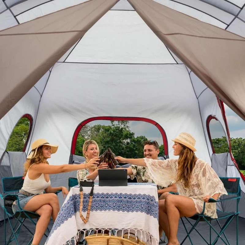 CARPA 10 PERSONAS CANADIENSE TOLDO VENTANA 1.8X3X3 MTS ROJO - 4