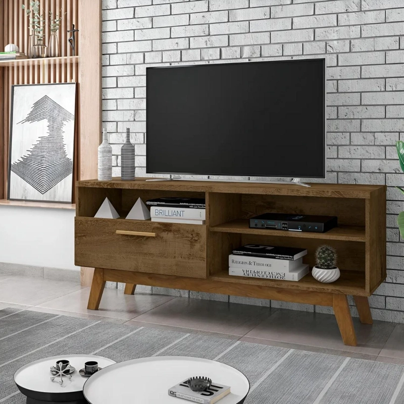 ESTANTE RACK PALADIO TV 55 136X59X38 CM MARRON - 4