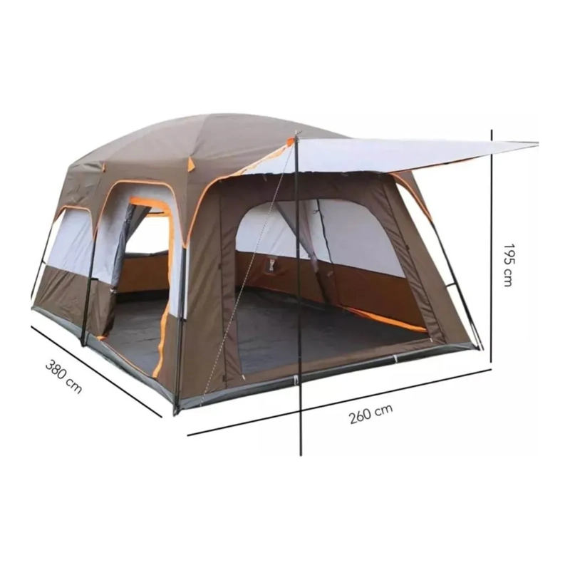 CARPA DOBLE FAMILIAR 6 PERSONAS 1.95X2.6X380 MTS MARRON - 3