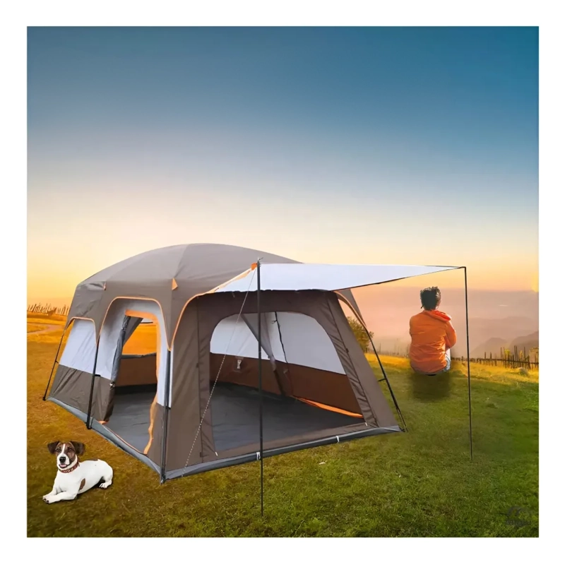 CARPA DOBLE FAMILIAR 6 PERSONAS 1.95X2.6X380 MTS MARRON - 5