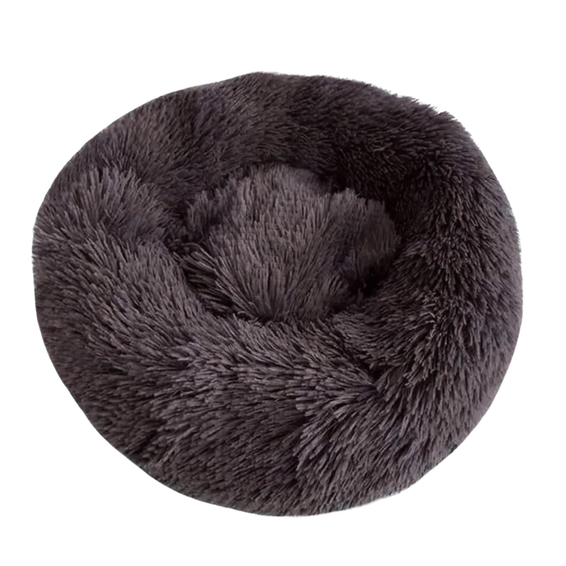 CAMA PELUDA MASCOTA ULTRASUAVE GATO PERRO 70X70 CM NEGRO - 1