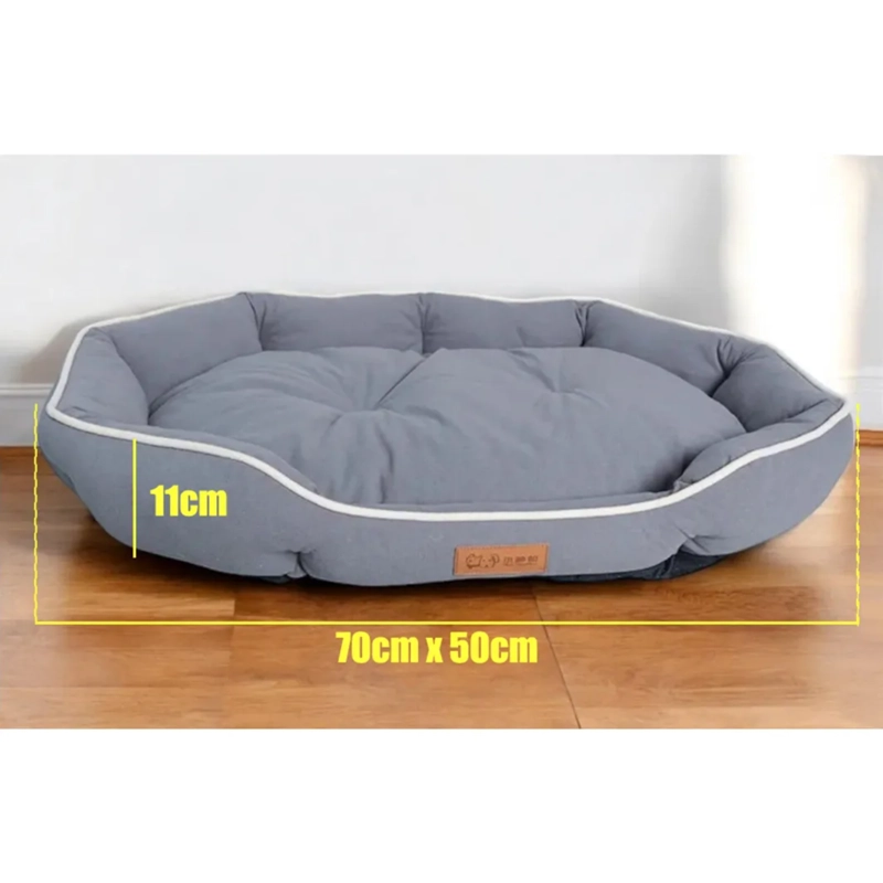 CAMA MASCOTA ULTRASUAVE GATO PERRO 70X50 CM TALLA L GRIS - 4