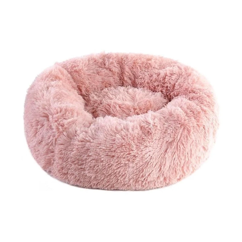 CAMA PELUDA MASCOTA ULTRA SUAVE GATO PERRO 50X8X50 CM ROSA - 1